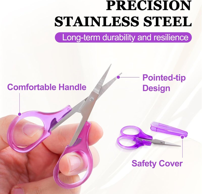 TaShow 10 Pcs Small Scissors All Purpose, Stainless Steel Sharp Mini Detail Craft Scissors with Protective Cover for Embroidery, Paper Cutting, Sewing, Knitting, Crafting, 3.5" - Image 3
